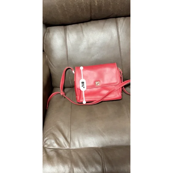 Liz Claiborne Red Leather Crossbody Bag Women's - Picture 7 of 8